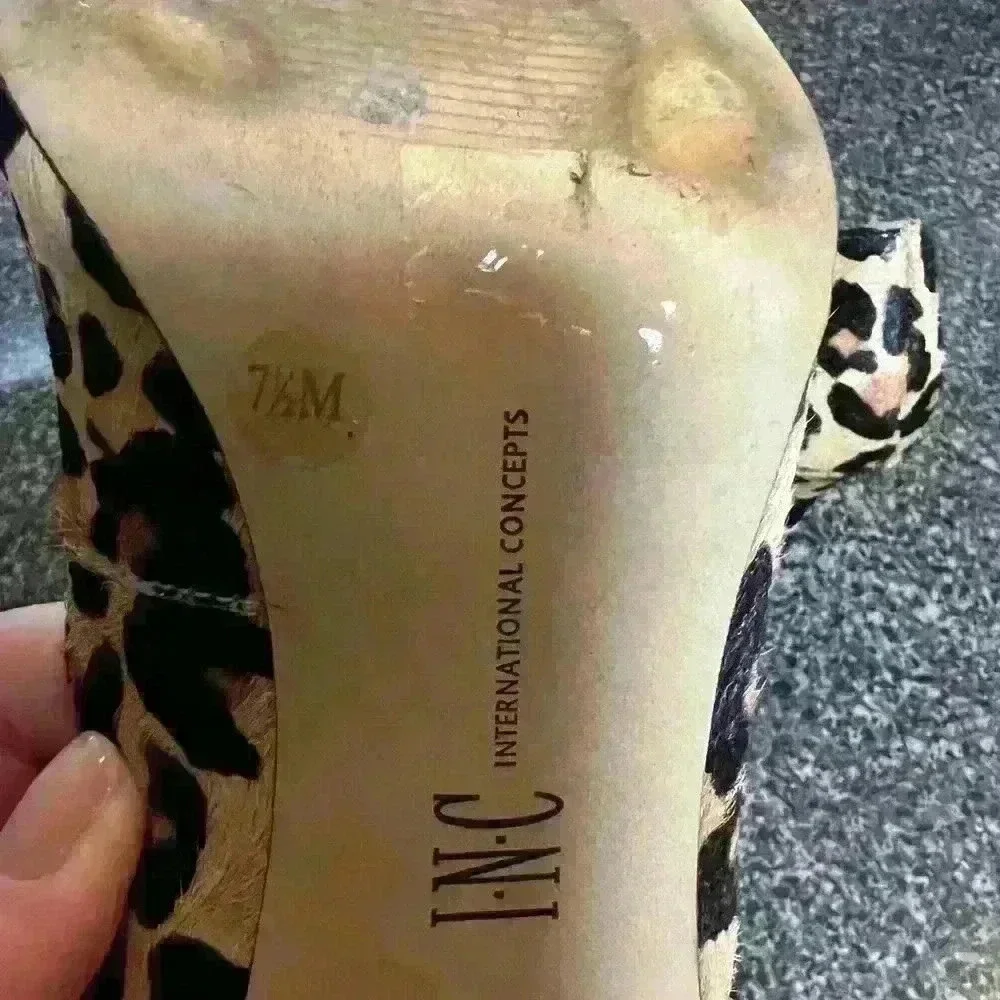 Animal print calf hair pump by INC - Picture 5 of 7
